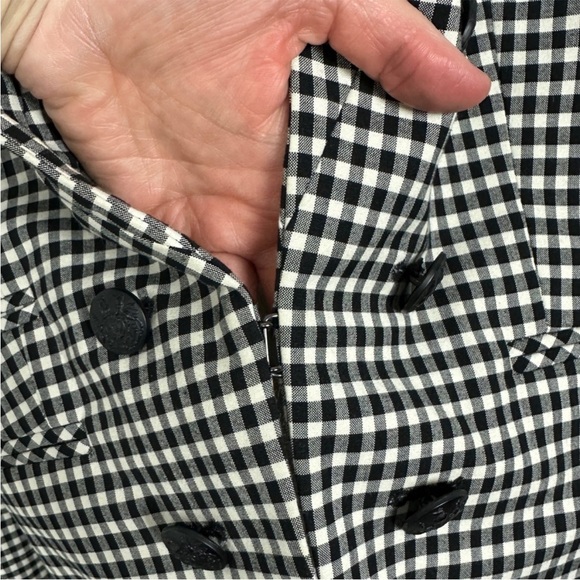 Veronica Beard Caldwell Dickey Blazer Jacket Black White Gingham Size 6 Plaid - Picture 5 of 8